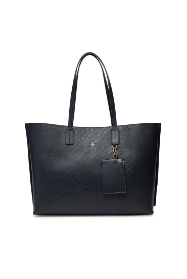 Tommy Hilfiger Дамска чанта Th Distinct Tote Mono AW0AW17195 Тъмносин - Mera.bg