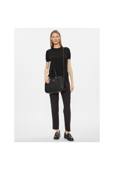 Tommy Hilfiger Дамска чанта Th Emblem Stachel AW0AW14503 Черен - Mera.bg