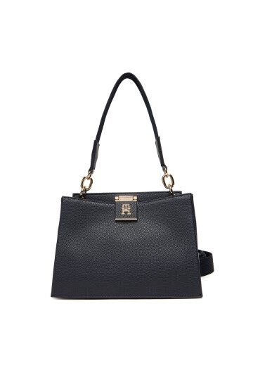 Tommy Hilfiger Дамска чанта Th Her Med Satchel Corp AW0AW17830 Тъмносин - Mera.bg