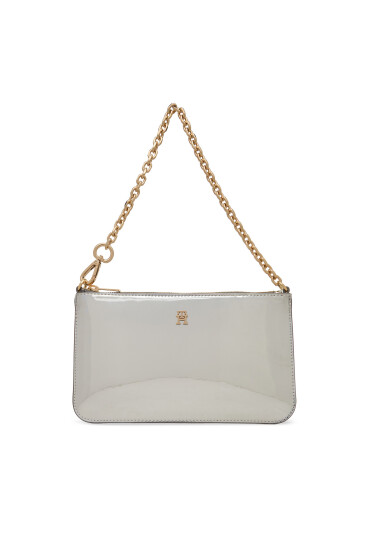 Tommy Hilfiger Дамска чанта Th Icon Chain Shoulder Pouch Met AW0AW18219 Сребрист - Mera.bg