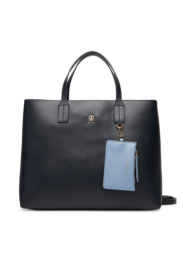 Tommy Hilfiger Дамска чанта Th Icon Satchel AW0AW17683 Тъмносин - Mera.bg