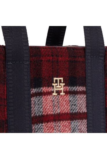 Tommy Hilfiger Дамска чанта Th Identity Small Tote Check AW0AW15884 Check 0GZ - Mera.bg