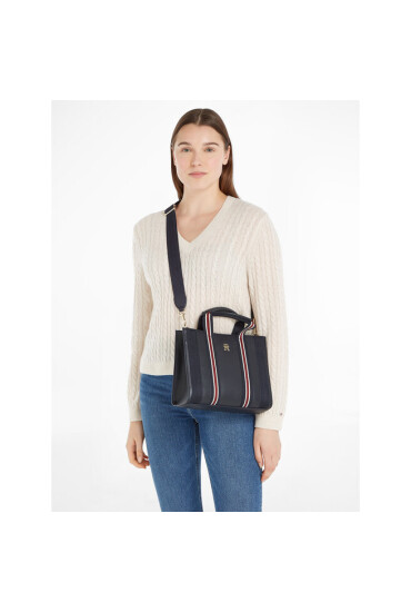 Tommy Hilfiger Дамска чанта Th Identity Small Tote Corp AW0AW15883 Corp 0GY - Mera.bg