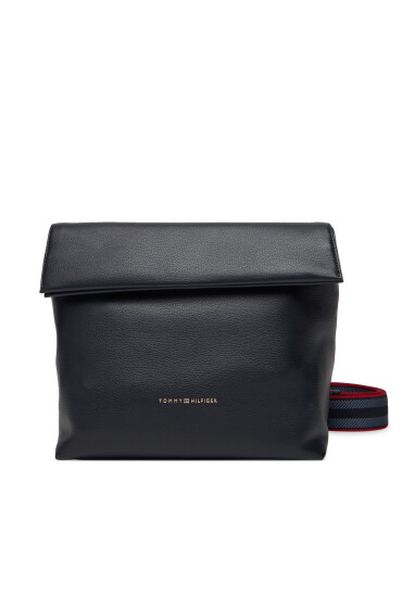 Tommy Hilfiger Дамска чанта Th Logotape Med Crossover AW0AW17692 Тъмносин - Mera.bg