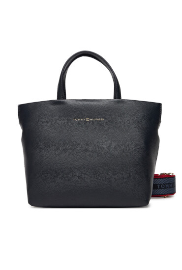 Tommy Hilfiger Дамска чанта Th Logotape Mini Tote AW0AW17694 Тъмносин - Mera.bg