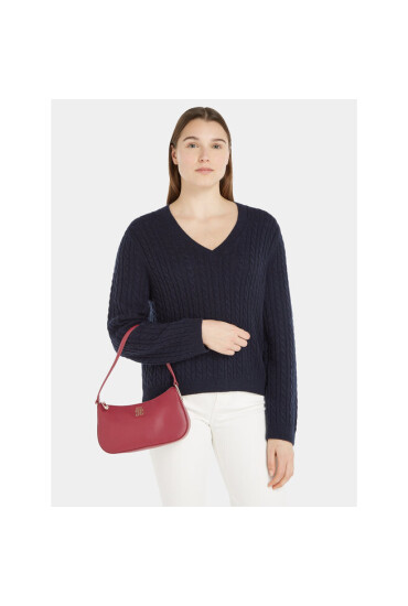 Tommy Hilfiger Дамска чанта Th Timeless Shoulder Bag AW0AW15239 Червен - Mera.bg