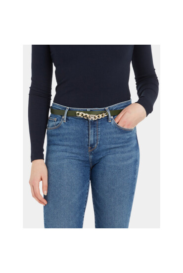 Tommy Hilfiger Дамски колан Th Chic Chain Waist 2.0 AW0AW15386 Зелен - Mera.bg
