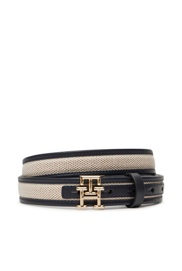 Tommy Hilfiger Дамски колан Th Logo 2.5 Canvas AW0AW17249 Тъмносин - Mera.bg