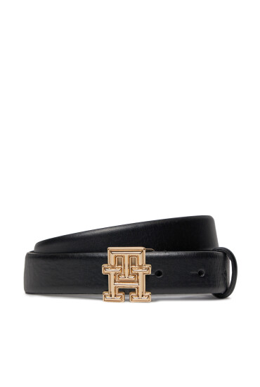 Tommy Hilfiger Дамски колан Th Logo Bombe 2.5 AW0AW16028 Черен - Mera.bg