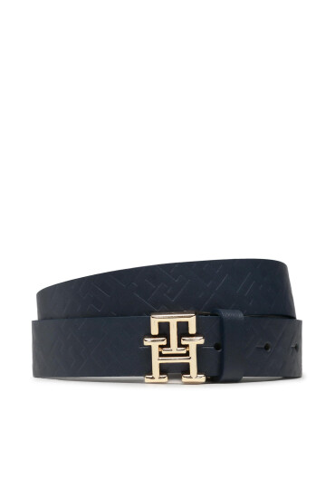 Tommy Hilfiger Дамски колан Th Logo Mono 2.5 AW0AW14622 Тъмносин - Mera.bg