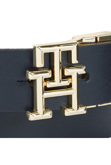 Tommy Hilfiger Дамски колан Th Logo Rev 3.0 AW0AW15371 Тъмносин - Mera.bg