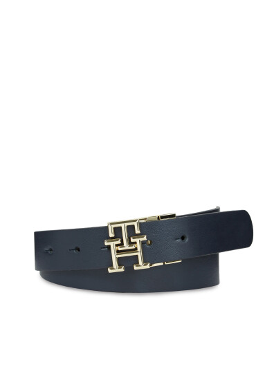 Tommy Hilfiger Дамски колан Th Logo Rev 3.0 AW0AW15371 Тъмносин - Mera.bg