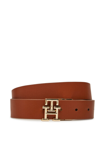 Tommy Hilfiger Дамски колан Th Logo Rev 3.0 AW0AW17247 Кафяв - Mera.bg