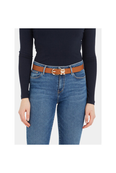 Tommy Hilfiger Дамски колан Th Lux 3.0 AW0AW15388 Кафяв - Mera.bg