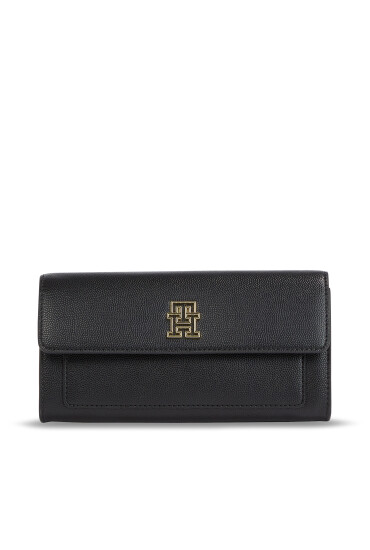 Tommy Hilfiger Дамски портфейл Th Timeless Large Flap AW0AW15257 Черен - Mera.bg