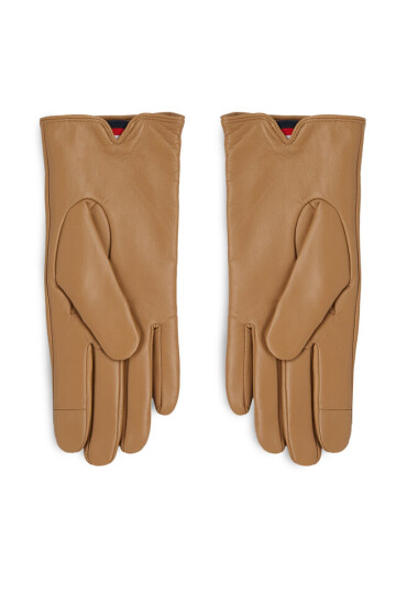 Tommy Hilfiger Дамски ръкавици Essential Flag Leather Gloves AW0AW15360 Бежов - Mera.bg