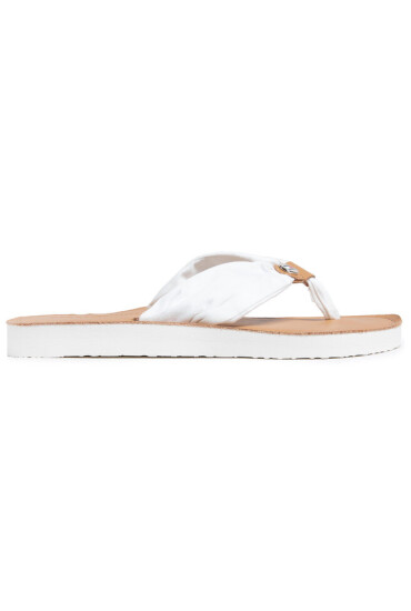 Tommy Hilfiger Джапанки Leather Footbed Beach Sandal FW0FW05677 Ivory YBI - Mera.bg