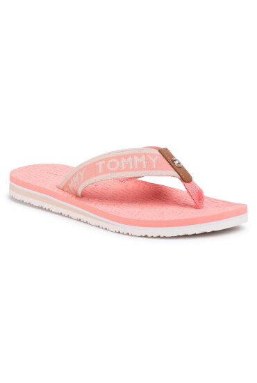 Tommy Hilfiger Джапанки Th Embossed Flat Beach Sandal FW0FW04805 Island Coral SN7 - Mera.bg