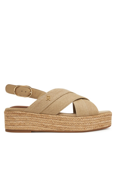 Tommy Hilfiger Еспадрили Denim Espadrille Platform Sandal FW0FW08669 Бежов - Mera.bg