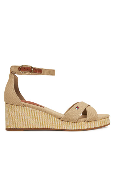 Tommy Hilfiger Еспадрили Flag Criss-Cros Mid Wedge Espad FW0FW08481 Бежов - Mera.bg