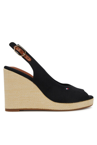 Tommy Hilfiger Еспадрили Flag High Wedge Espad Slingback FW0FW08597 Черен - Mera.bg