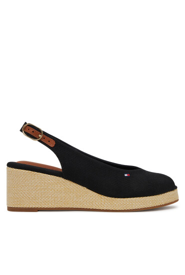 Tommy Hilfiger Еспадрили Flag Mid Wedge Espad Slingback FW0FW08595 Черен - Mera.bg