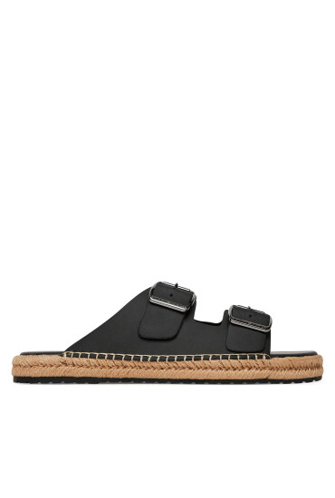 Tommy Hilfiger Еспадрили Flex Jutte Hilfiger Lth Sandal FM0FM05646 Черен - Mera.bg
