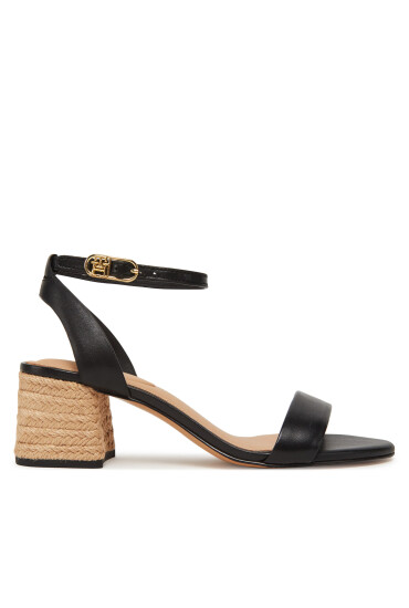 Tommy Hilfiger Еспадрили Leather Ankle Strap Espad Sandal FW0FW08533 Черен - Mera.bg
