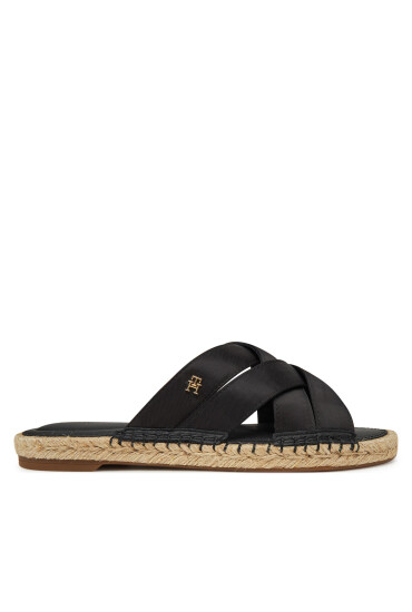 Tommy Hilfiger Еспадрили Satin Espadrille Mule FW0FW08502 Черен - Mera.bg