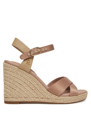 Tommy Hilfiger Еспадрили Satin High Wedge Espadrille FW0FW08602 Розов - Mera.bg