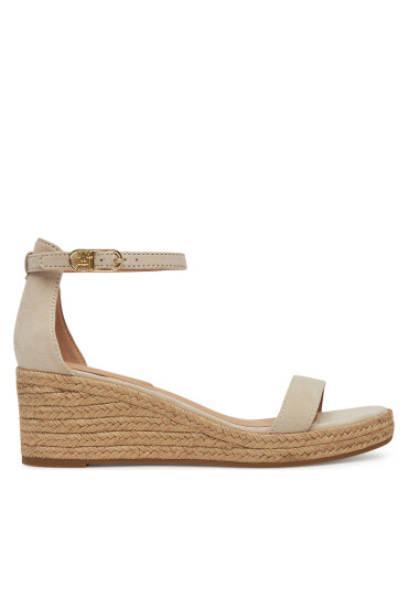 Tommy Hilfiger Еспадрили Suede Ankle Mid Wedge Espadrille FW0FW08479 Бежов - Mera.bg