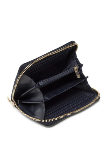 Tommy Hilfiger Голям дамски портфейл Iconic Tommy Med Za AW0AW11611 Тъмносин - Mera.bg