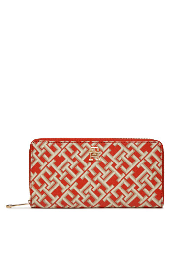 Tommy Hilfiger Голям дамски портфейл Iconic Tommy Large Za Mono AW0AW15743 Червен - Mera.bg