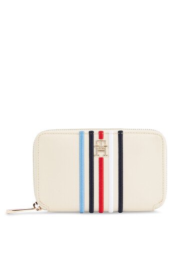 Tommy Hilfiger Голям дамски портфейл Poppy Large Za Corp AW0AW16018 Екрю - Mera.bg