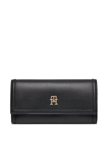 Tommy Hilfiger Голям дамски портфейл Th Central Cc And Coin Черен - Mera.bg