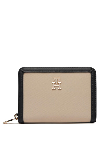 Tommy Hilfiger Голям дамски портфейл Th Central Cc And Coin White Clay / Black 0F4 - Mera.bg