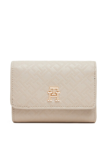 Tommy Hilfiger Голям дамски портфейл Th Distinct Trifold Wallet Mono AW0AW17257 Екрю - Mera.bg
