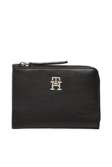 Tommy Hilfiger Голям дамски портфейл Th Feminne Med Slim Wallet AW0AW14889 Черен - Mera.bg