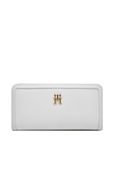 Tommy Hilfiger Голям дамски портфейл Th Monotype Large Slim Wallet AW0AW16210 Бял - Mera.bg