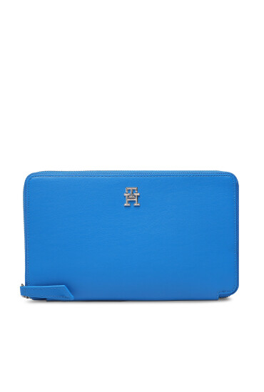 Tommy Hilfiger Голям дамски портфейл Th Travel Travel Wallet AW0AW14811 Син - Mera.bg