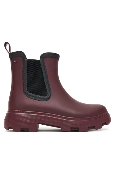 Tommy Hilfiger Гумени ботуши Flag Ankle Warm Lining FW0FW08974 Бордо - Mera.bg