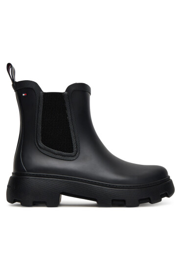 Tommy Hilfiger Гумени ботуши Rubber Flag Cleated FW0FW08637 Черен - Mera.bg