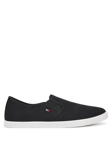 Tommy Hilfiger Гуменки Canvas Slip-On Sneaker FW0FW08640 Черен - Mera.bg