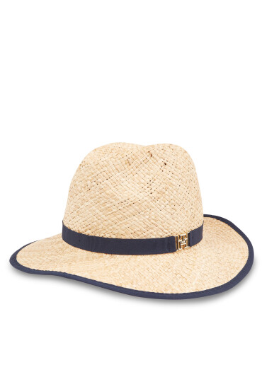 Tommy Hilfiger Капела Beach Summer Straw Fedora Hat AW0AW16044 Екрю - Mera.bg