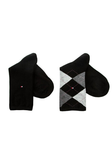 Tommy Hilfiger Комплект 2 чифта дълги чорапи дамски 443016001 200 Black 35/38 - Mera.bg