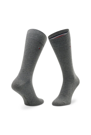 Tommy Hilfiger Комплект 2 чифта дълги чорапи мъжки 100001496 Olive/Grey Melange 023 - Mera.bg