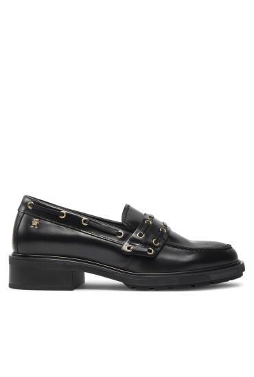Tommy Hilfiger лоуфъри с дебела подметка Nautical Eyelets FW0FW08148 Черен - Mera.bg