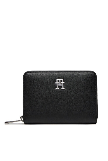 Tommy Hilfiger Малък дамски портфейл Th Essential Sc Med Za AW0AW16091 Черен - Mera.bg