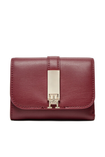 Tommy Hilfiger Малък дамски портфейл Th Heritage Med AW0AW16579 Бордо - Mera.bg