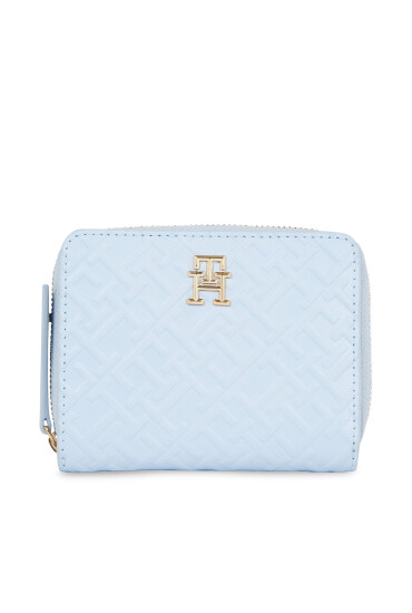 Tommy Hilfiger Малък дамски портфейл Th Refined Med Za Mono AW0AW15755 Светлосиньо - Mera.bg